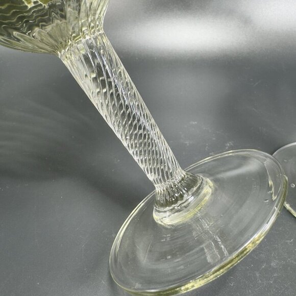 Vintage Venetian Barware Glasses Clear Optic Italian Glass Martini Cups Set 2 - Picture 6 of 13
